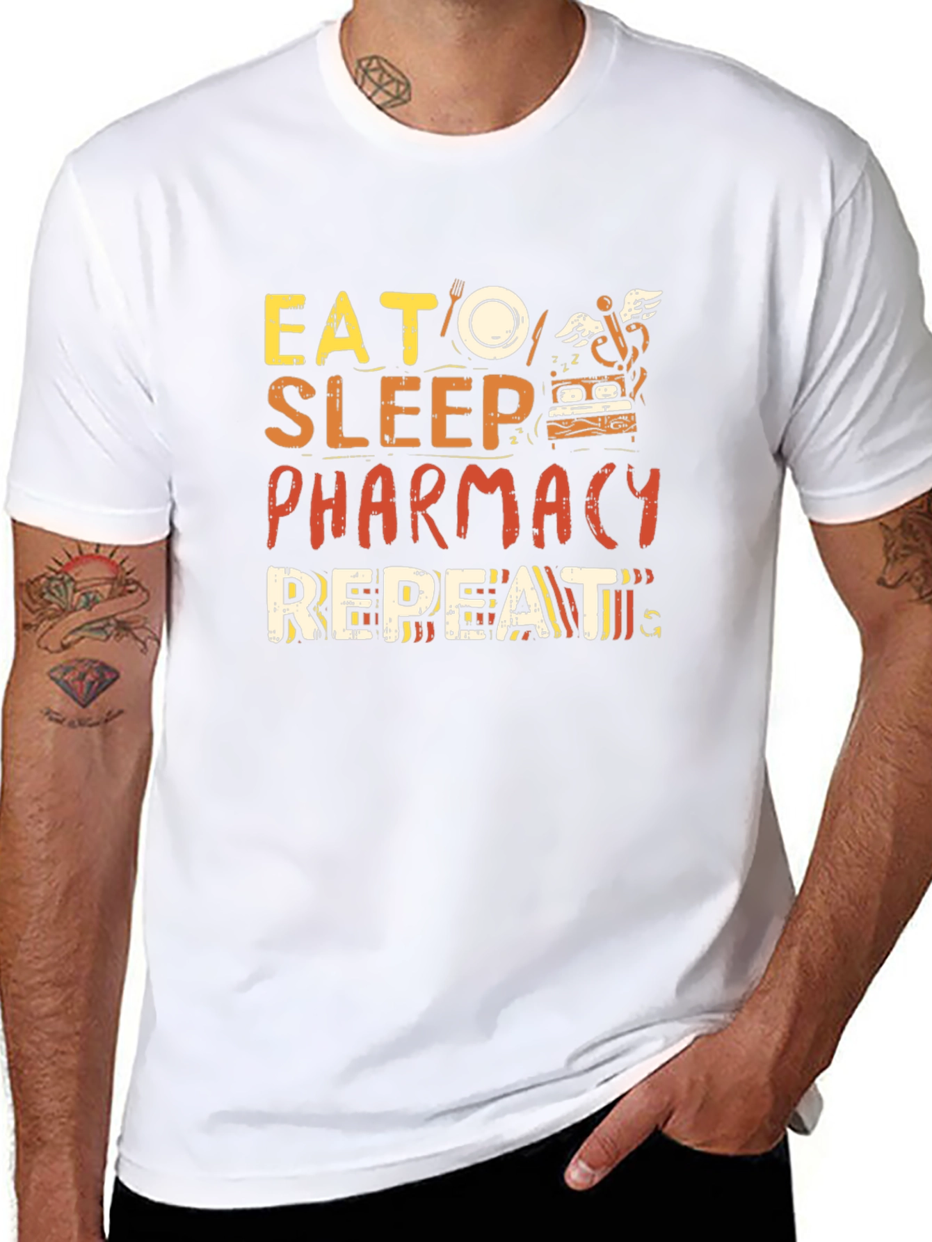 Eat Sleep Pharmacy Repeat Graphic Tee