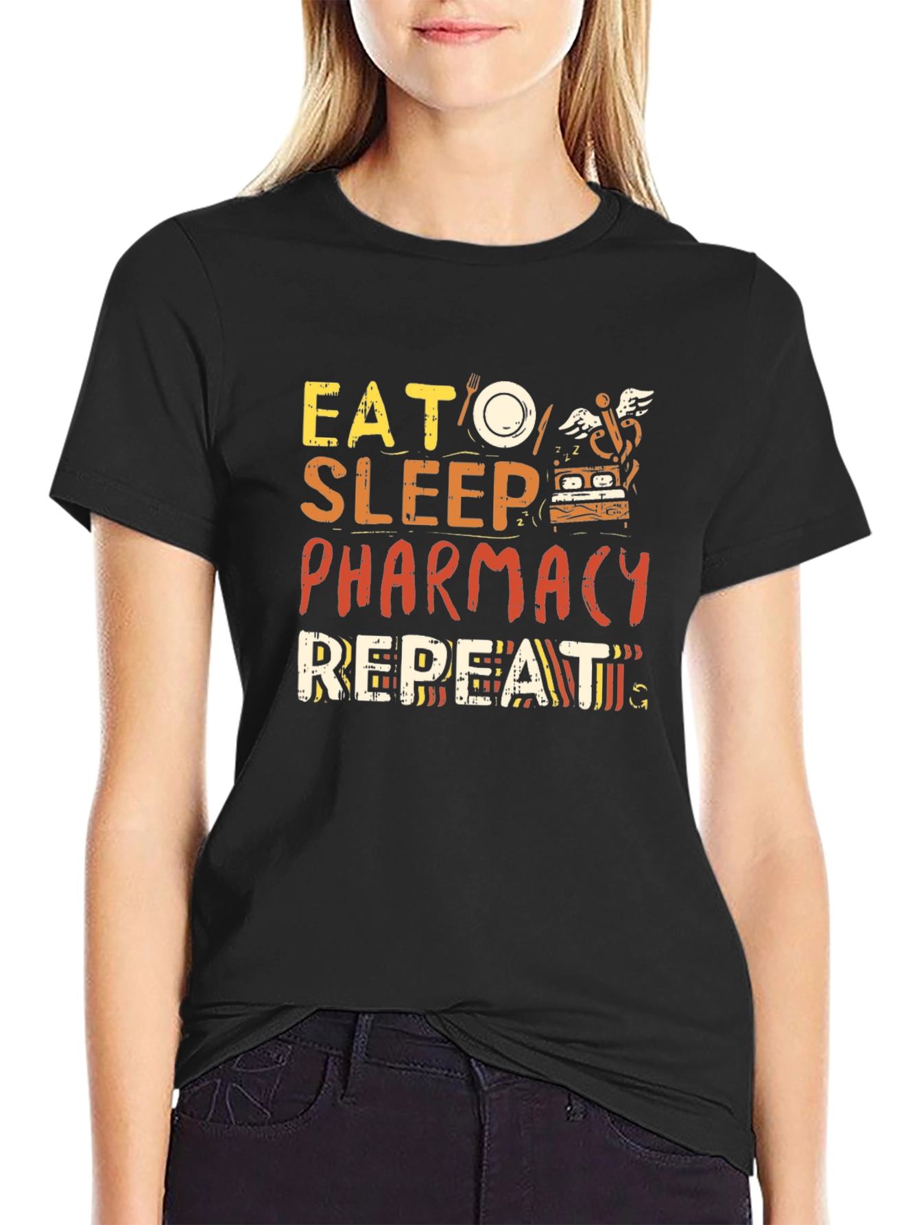 Eat Sleep Pharmacy Repeat Graphic Tee