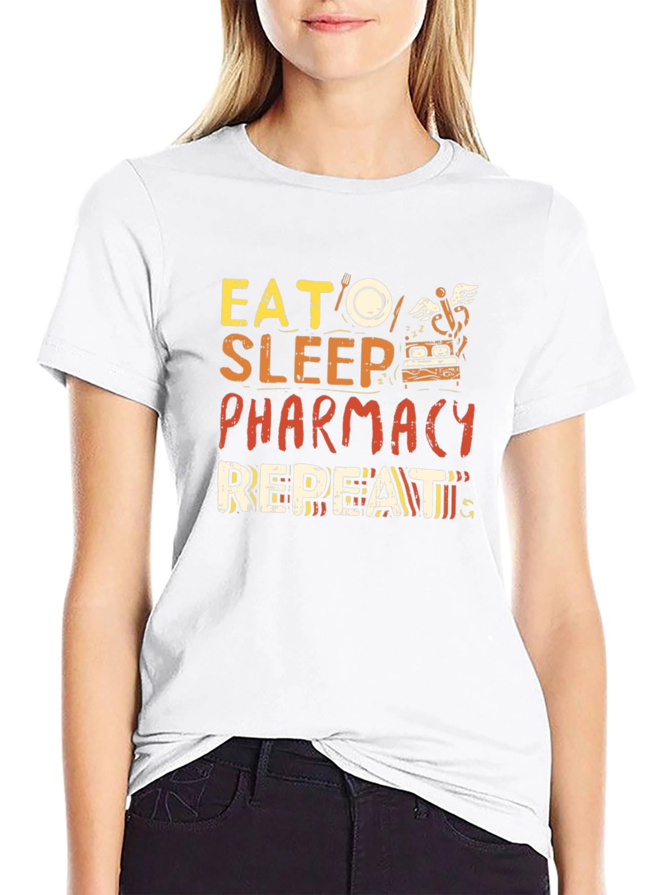 Eat Sleep Pharmacy Repeat Graphic Tee