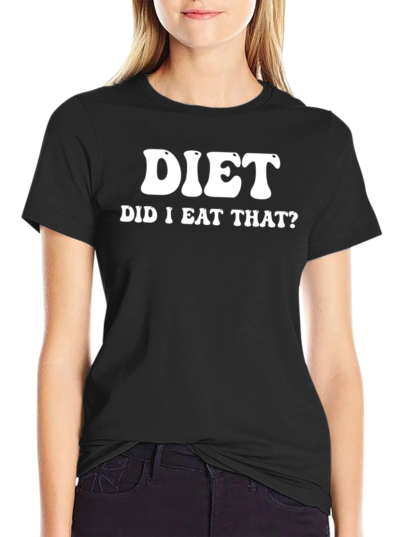 Diet Did I Eat That? Funny Black T-Shirt