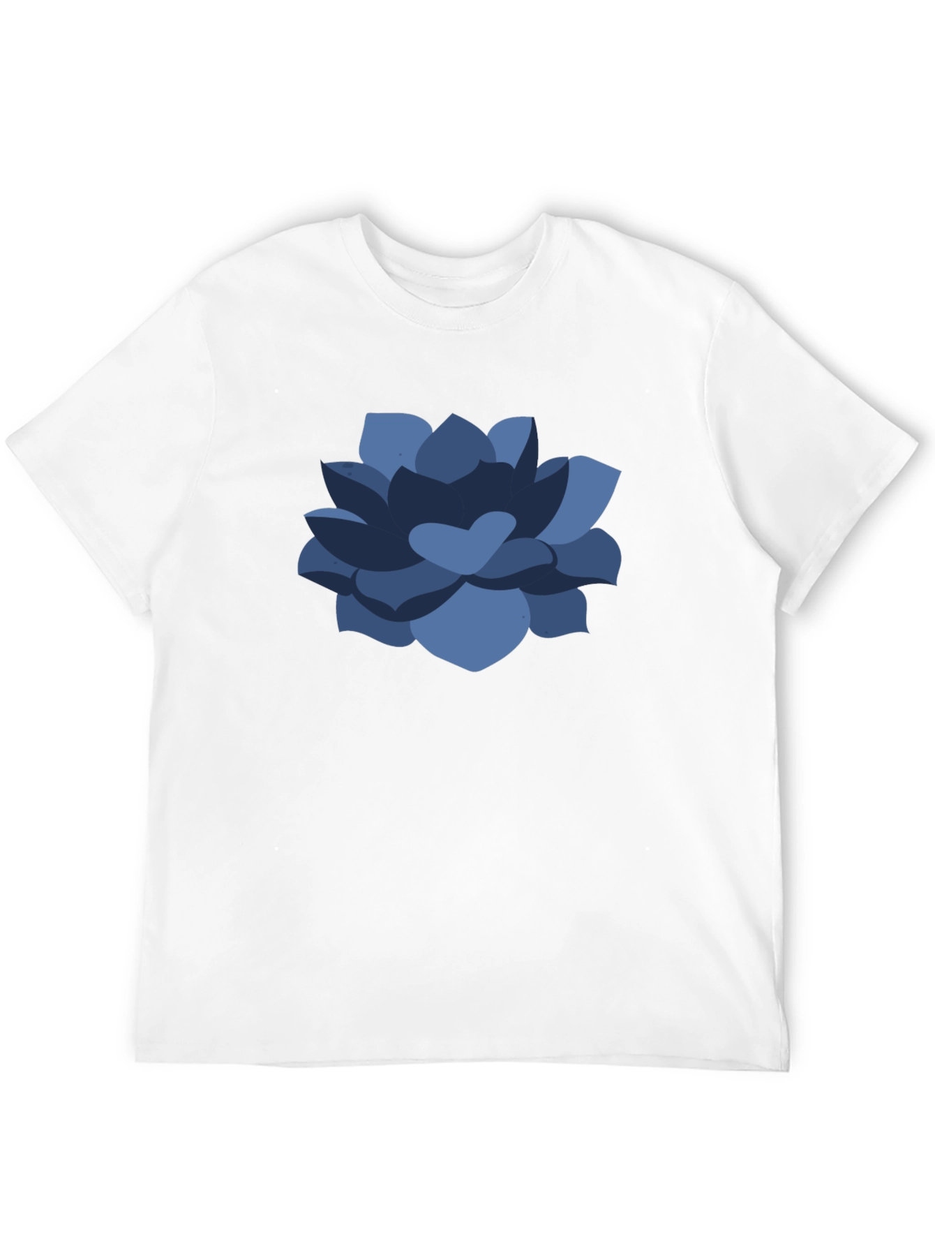 Blue Succulent Graphic Tee - Casual Comfort