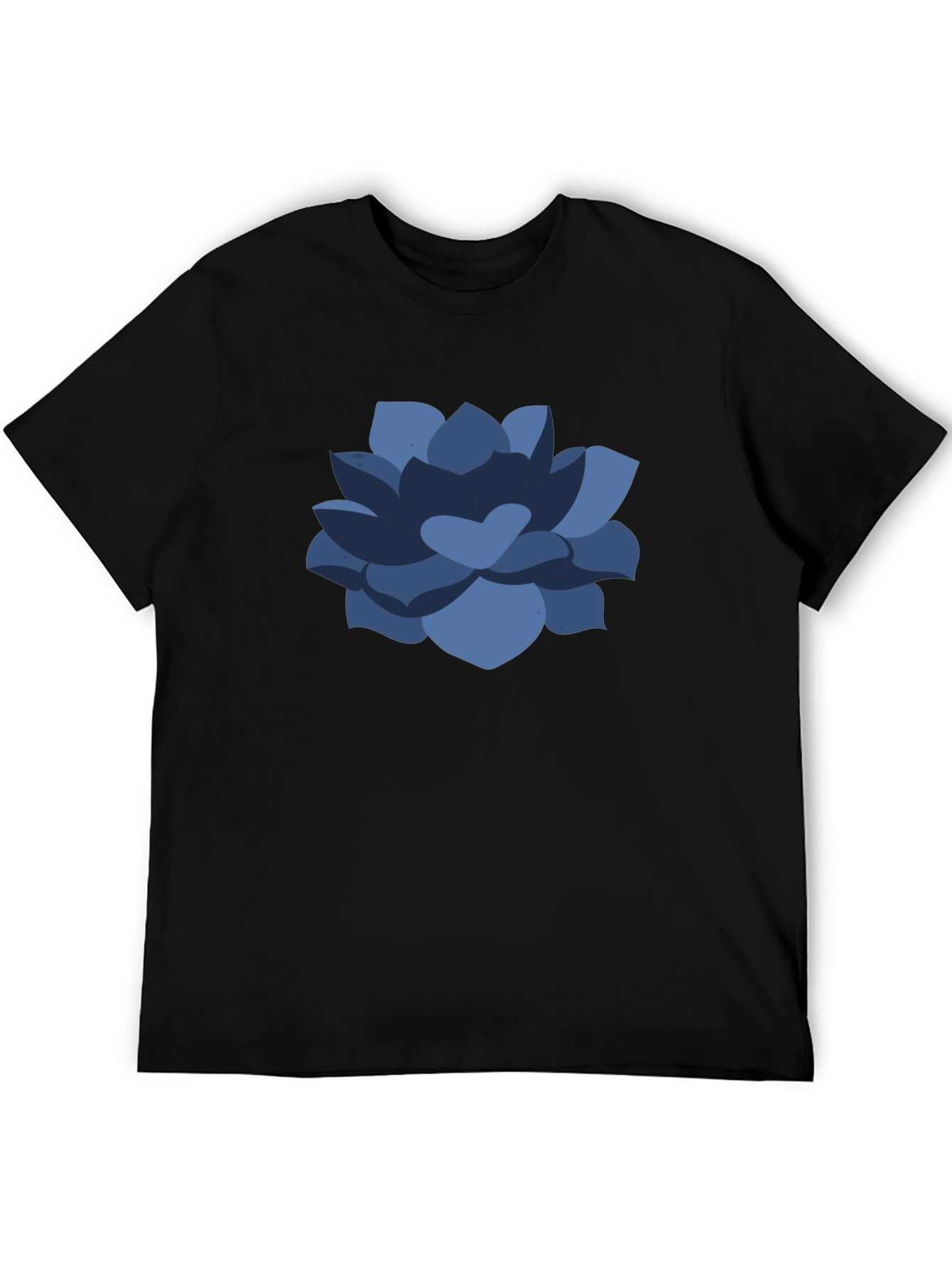 Blue Succulent Graphic Tee - Casual Comfort