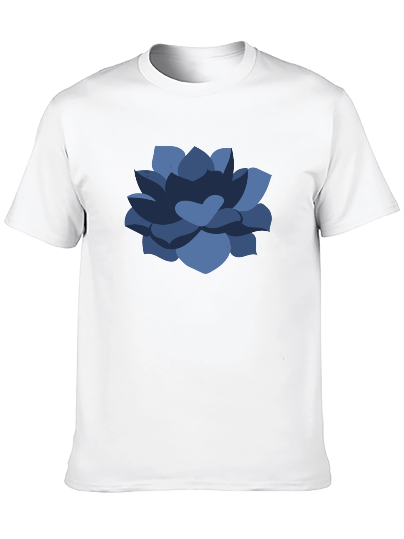 Blue Succulent Graphic Tee - Casual Comfort