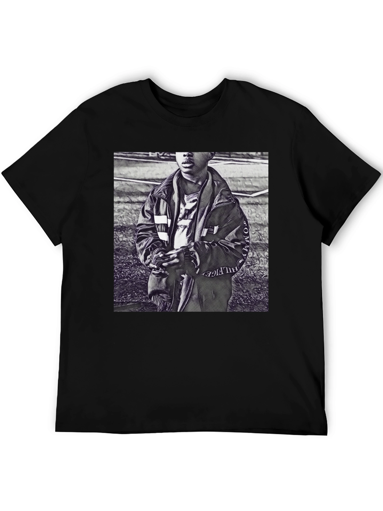 Monochrome Graphic T-Shirt - Urban Style