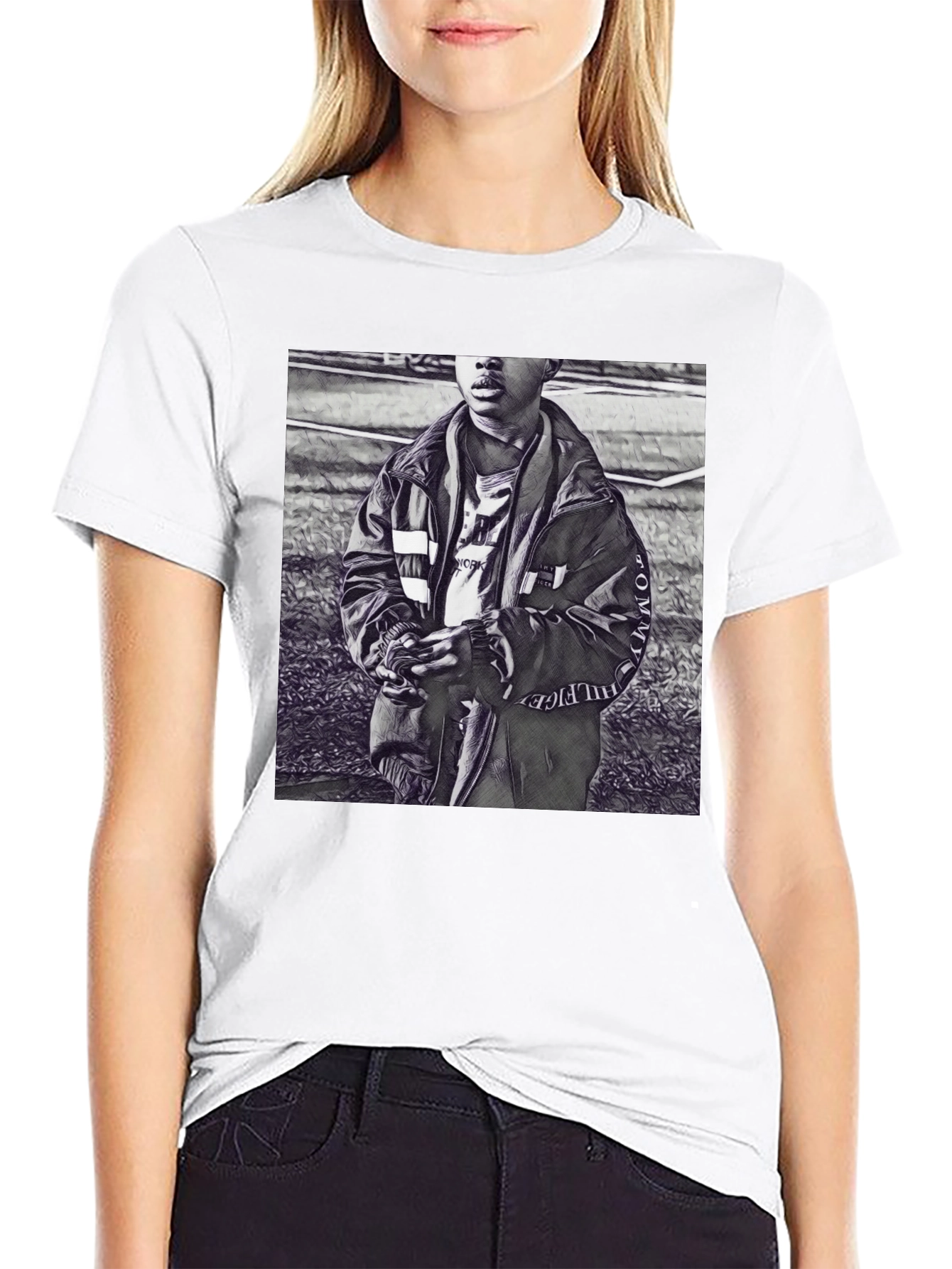 Monochrome Graphic T-Shirt - Urban Style