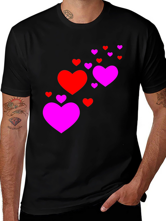 Heart Cascade Black T-Shirt