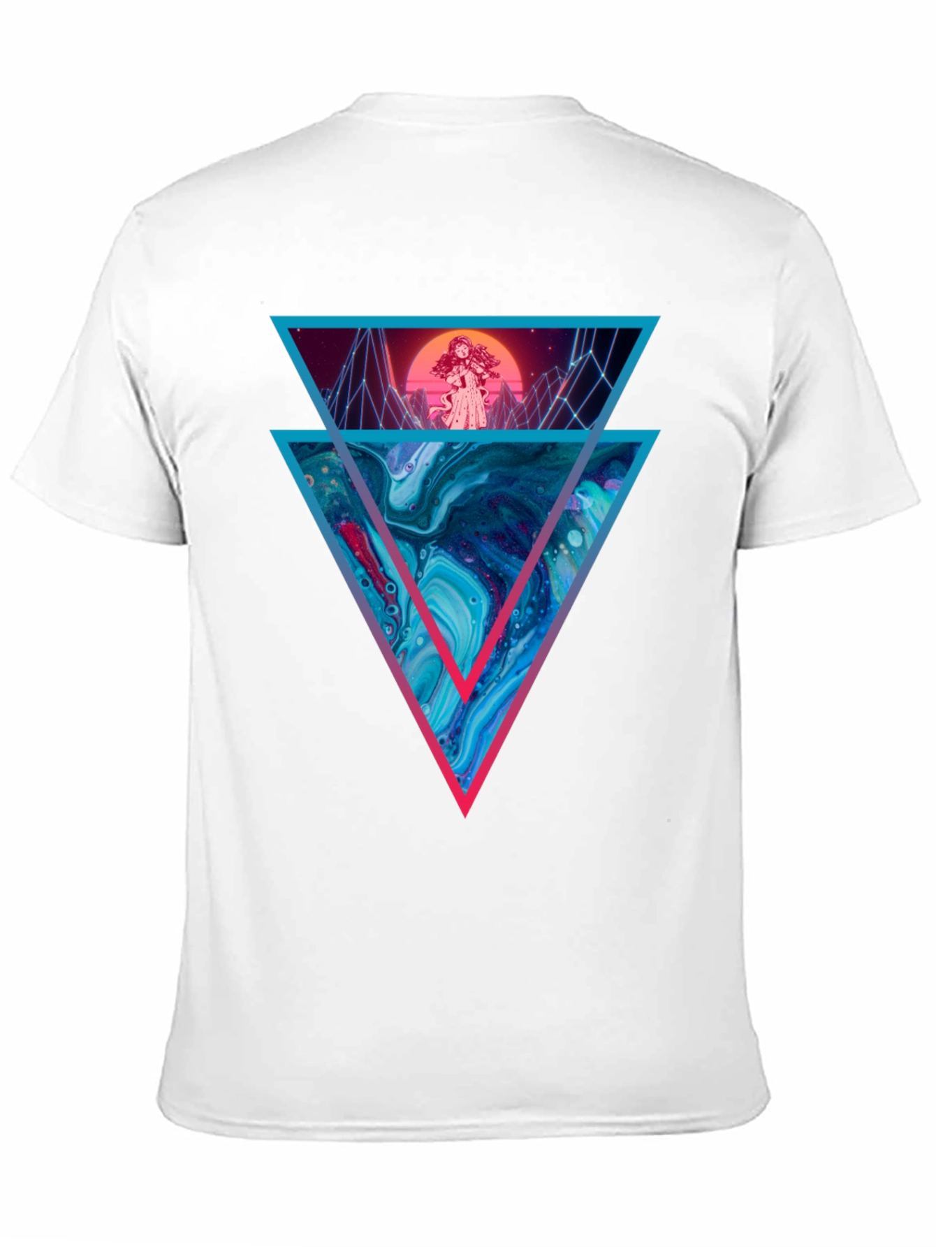 Retro Synthwave Graphic Tee - Geometric Design