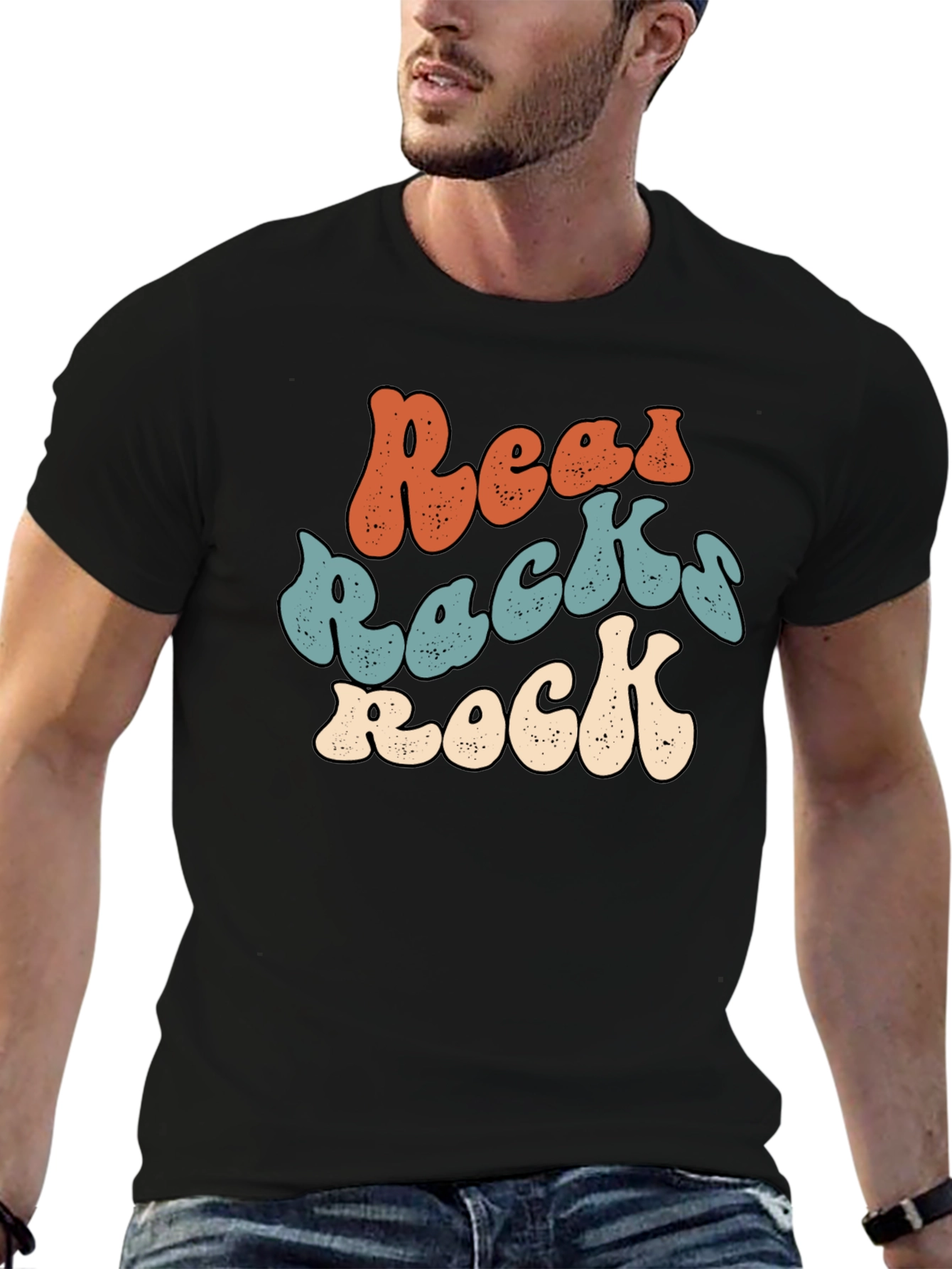 Retro Reads Racks Rock Graphic Tee