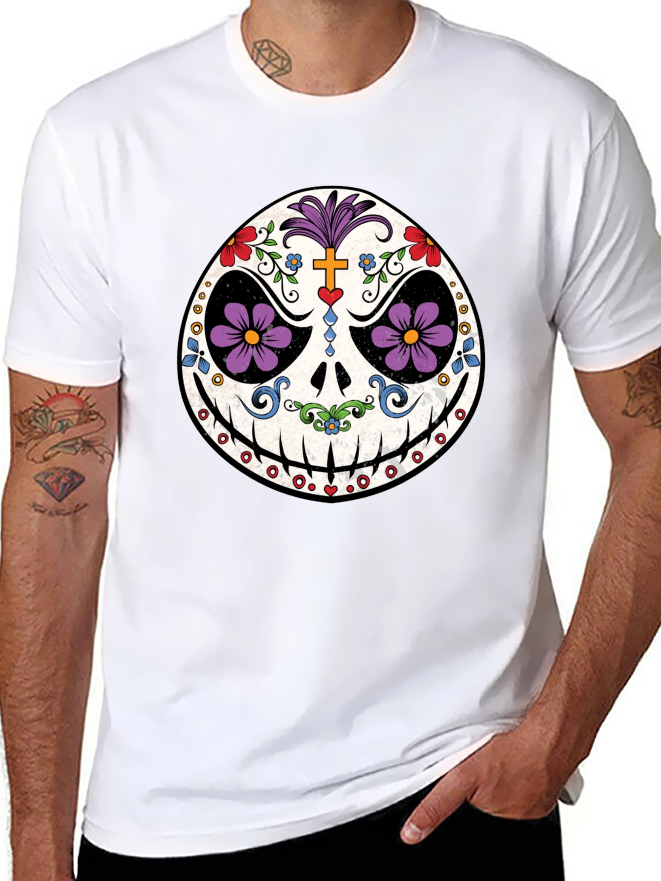 Day of the Dead Skull Graphic Tee