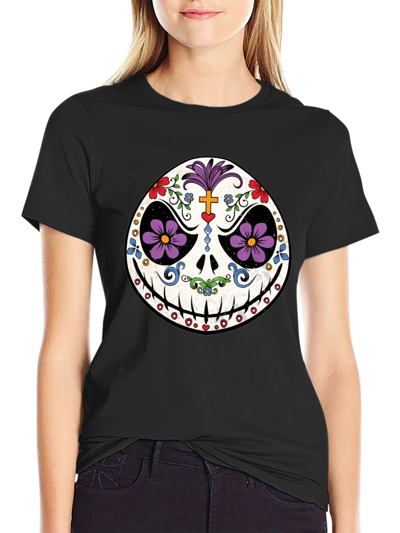 Day of the Dead Skull Graphic Tee