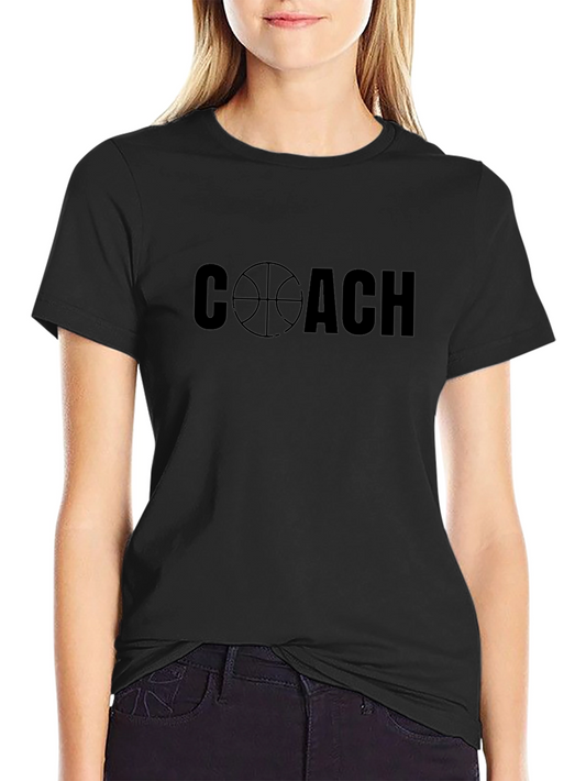 Basketball Coach Graphic Tee - Black Cotton T-Shirt