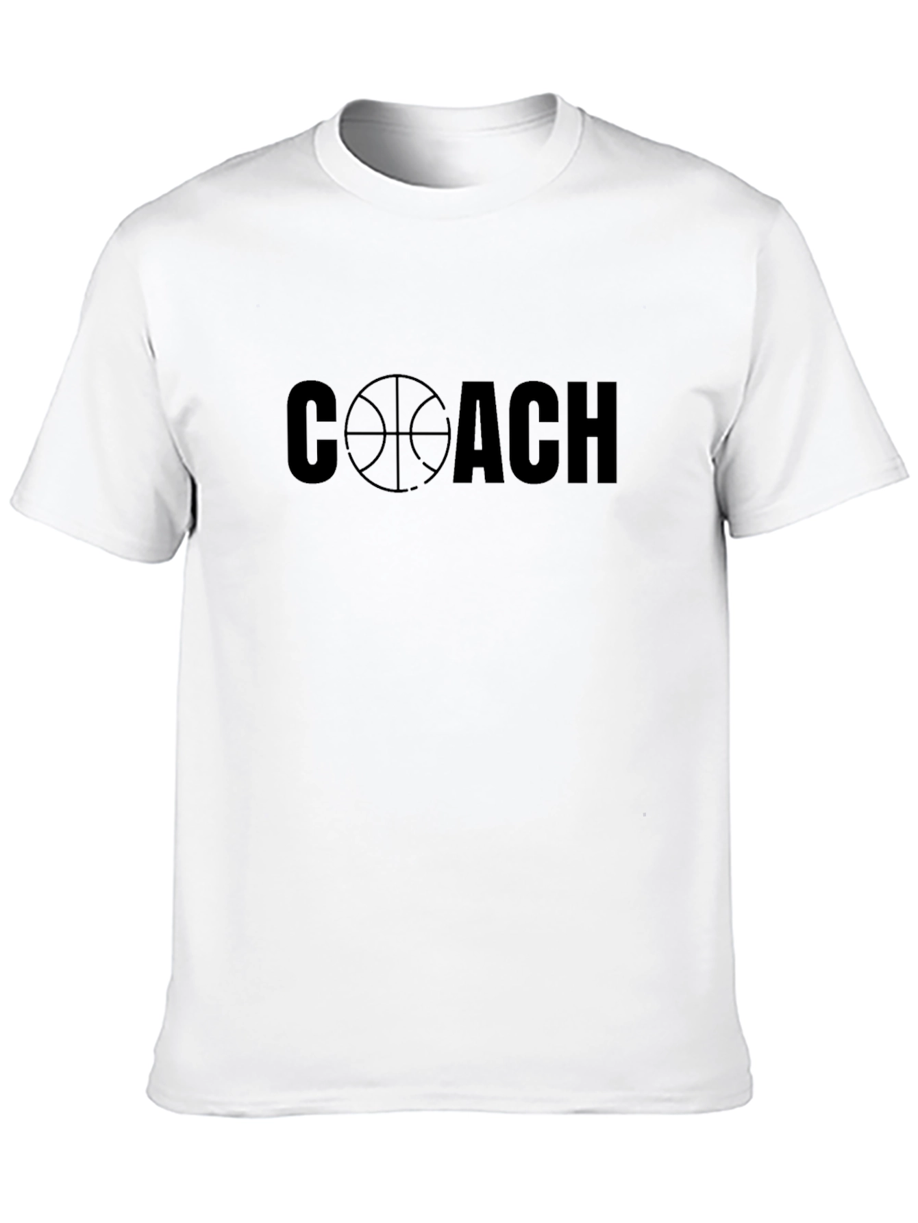 Basketball Coach Graphic Tee - Black Cotton T-Shirt