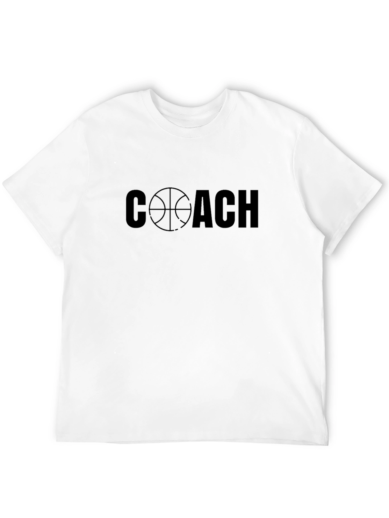 Basketball Coach Graphic Tee - Black Cotton T-Shirt