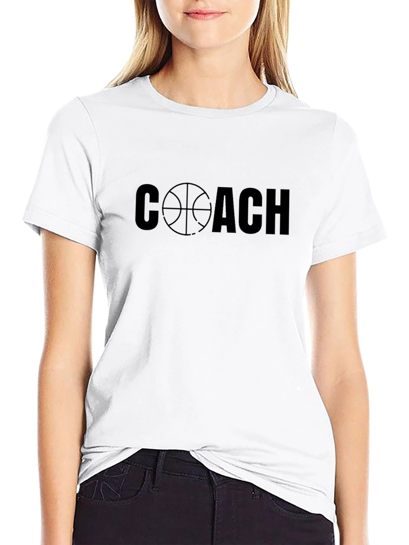 Basketball Coach Graphic Tee - Black Cotton T-Shirt
