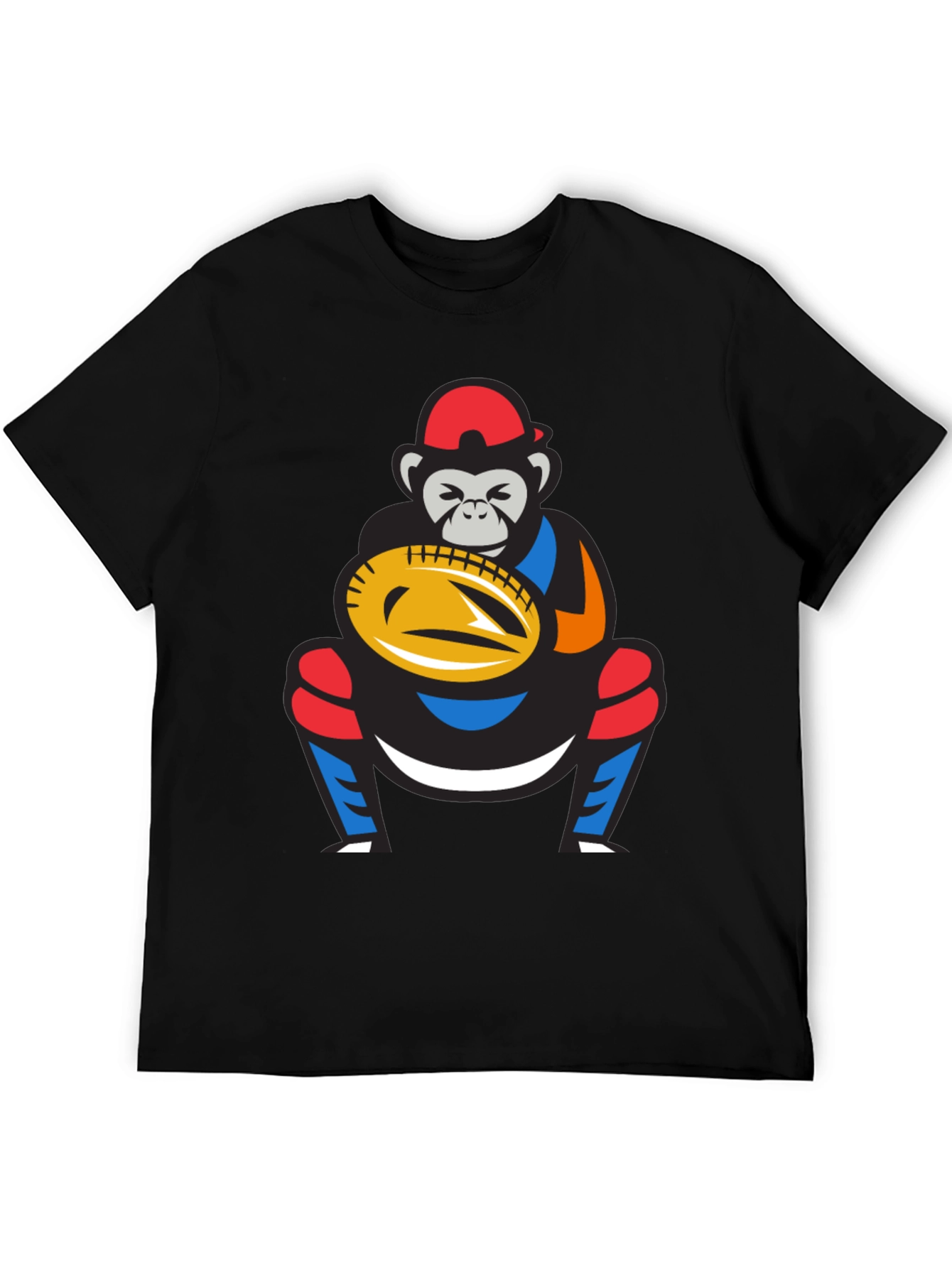 Monkey Baseball Catcher Graphic Tee