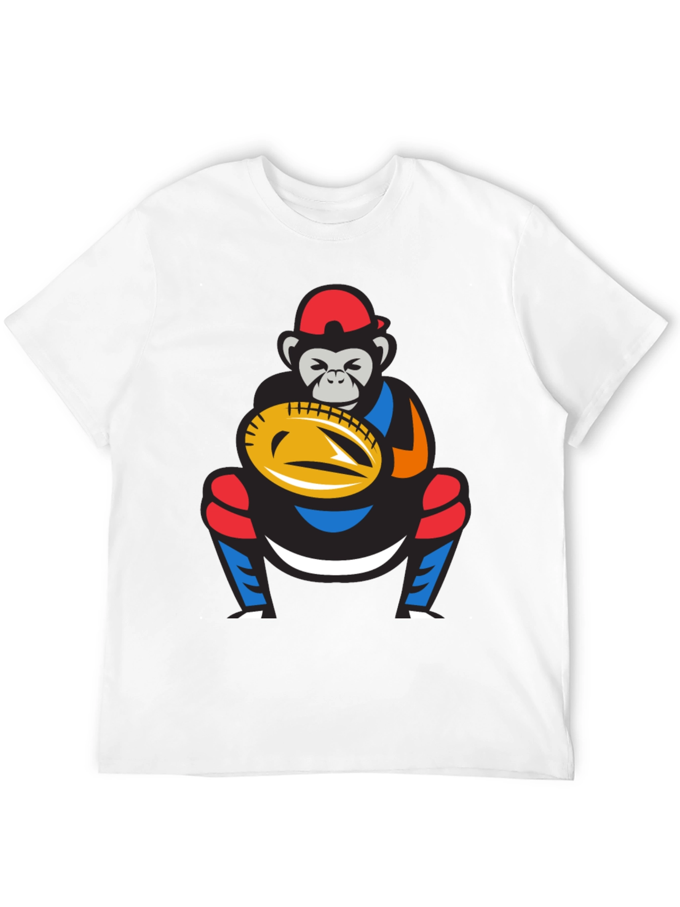 Monkey Baseball Catcher Graphic Tee