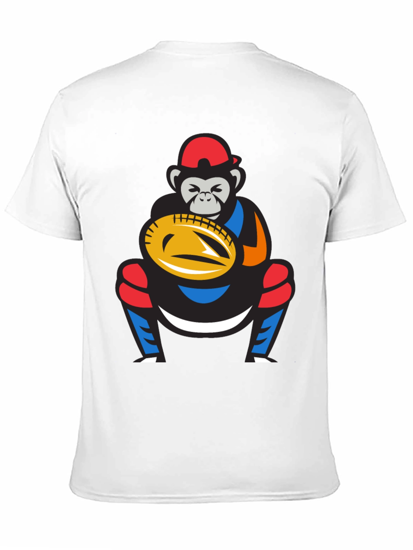 Monkey Baseball Catcher Graphic Tee