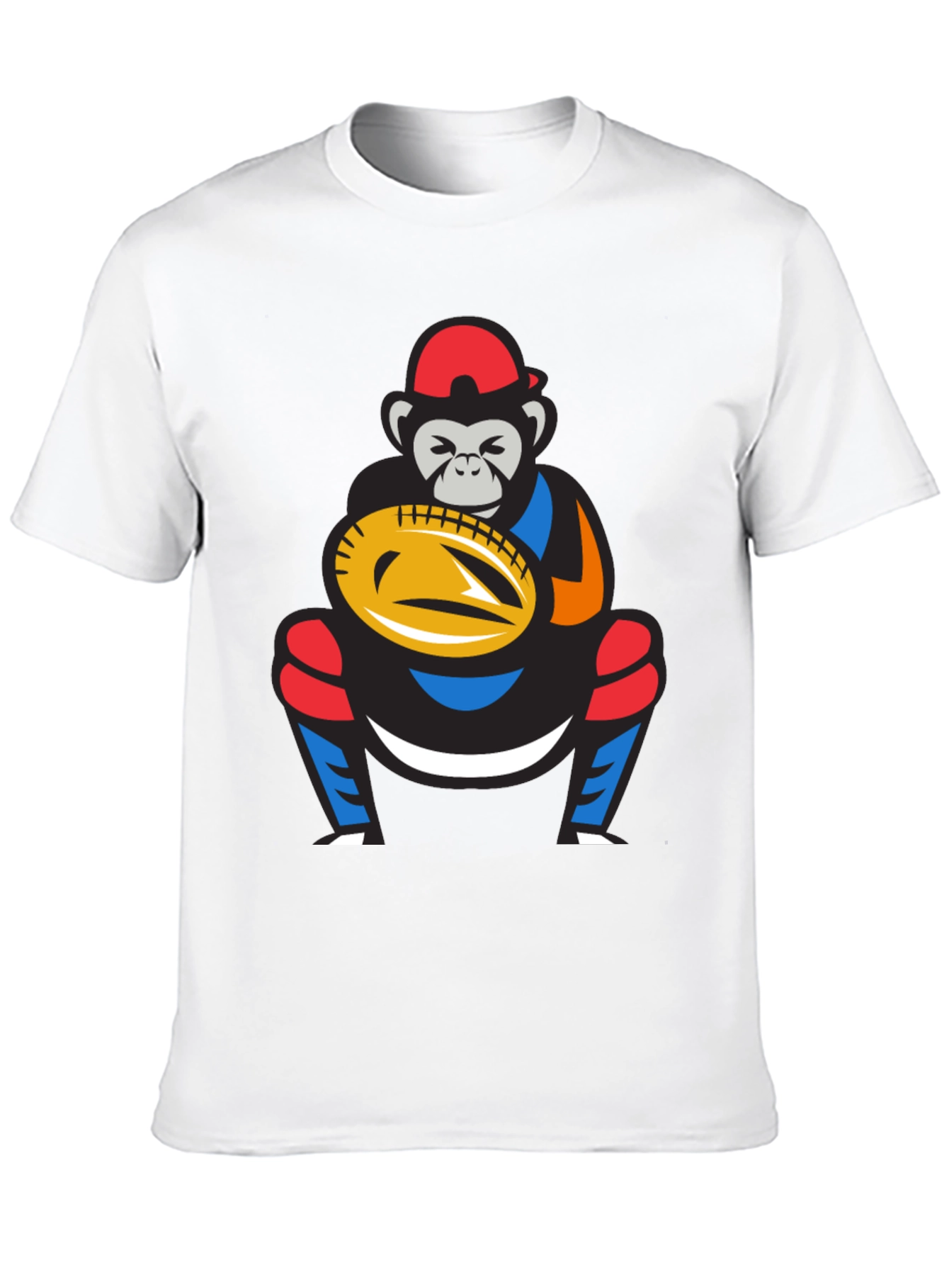 Monkey Baseball Catcher Graphic Tee