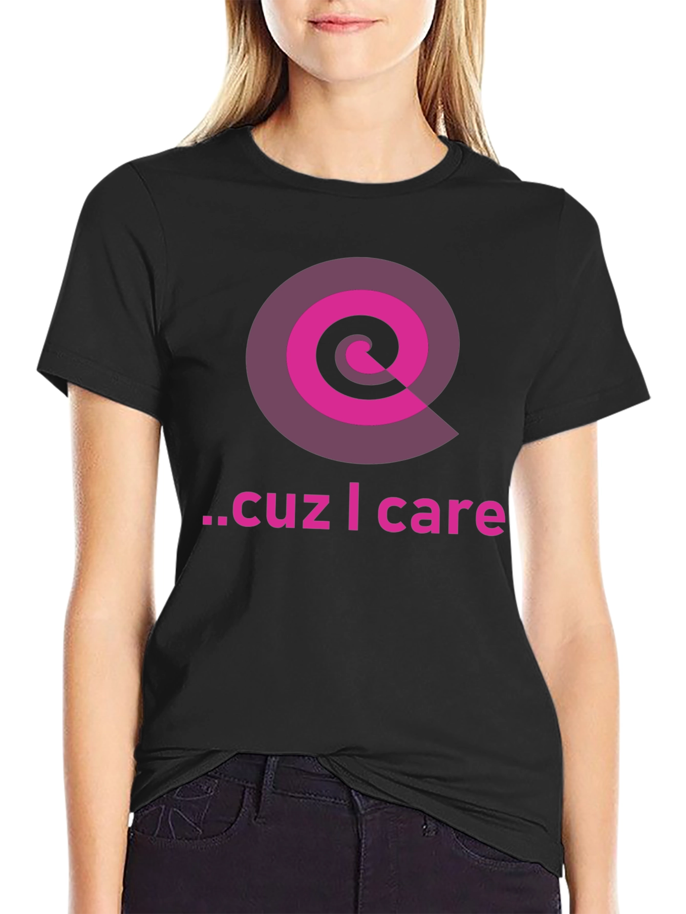 Cause I Care Black Graphic Tee