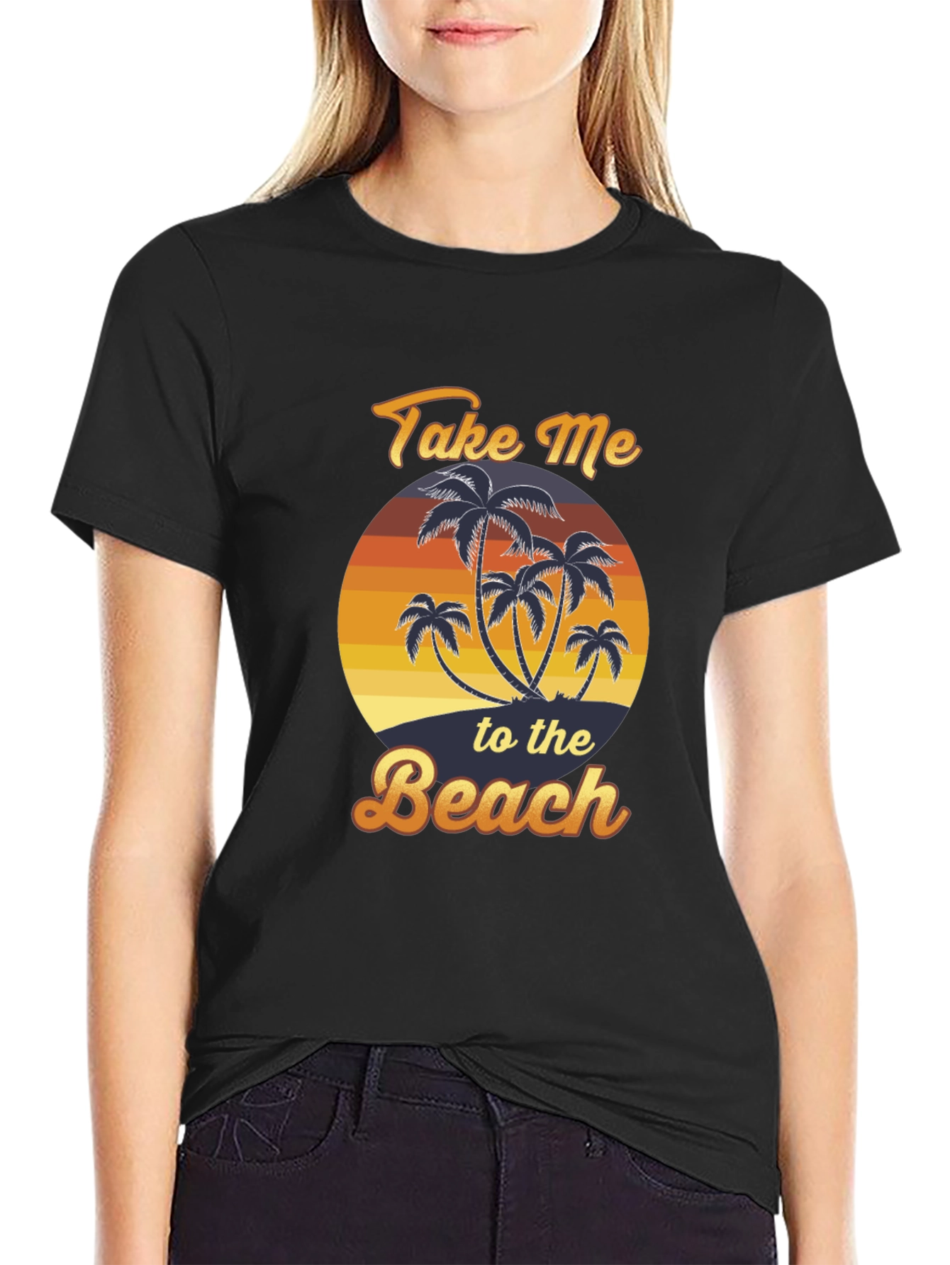 Take Me To The Beach T-Shirt Palm Tree Graphic