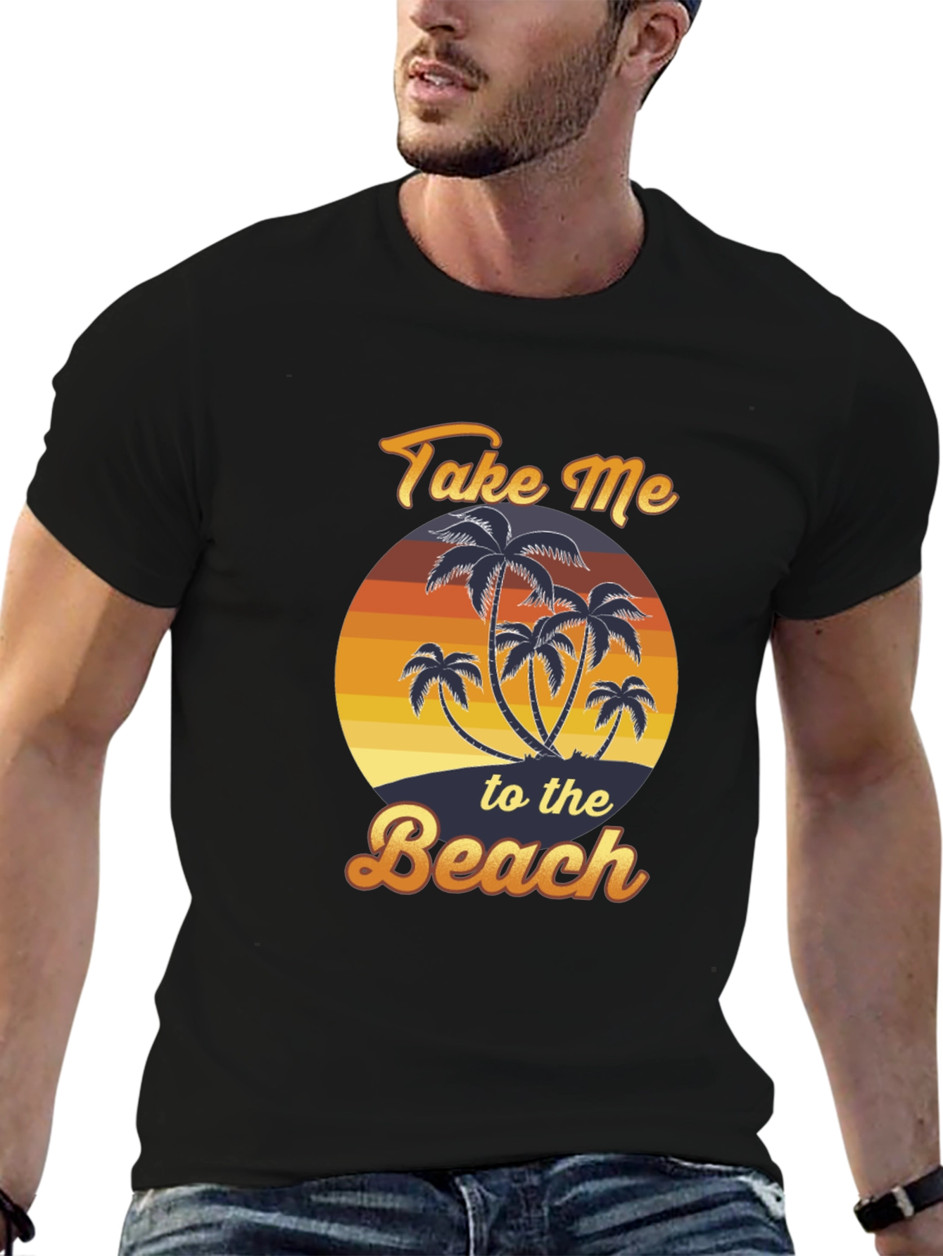 Take Me To The Beach T-Shirt Palm Tree Graphic