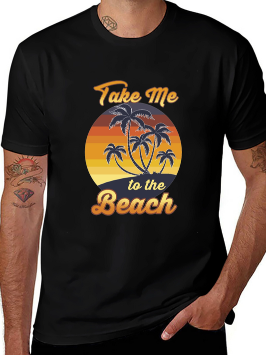 Take Me To The Beach T-Shirt Palm Tree Graphic