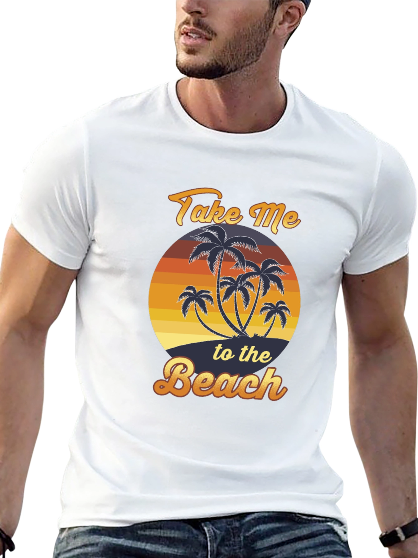 Take Me To The Beach T-Shirt Palm Tree Graphic
