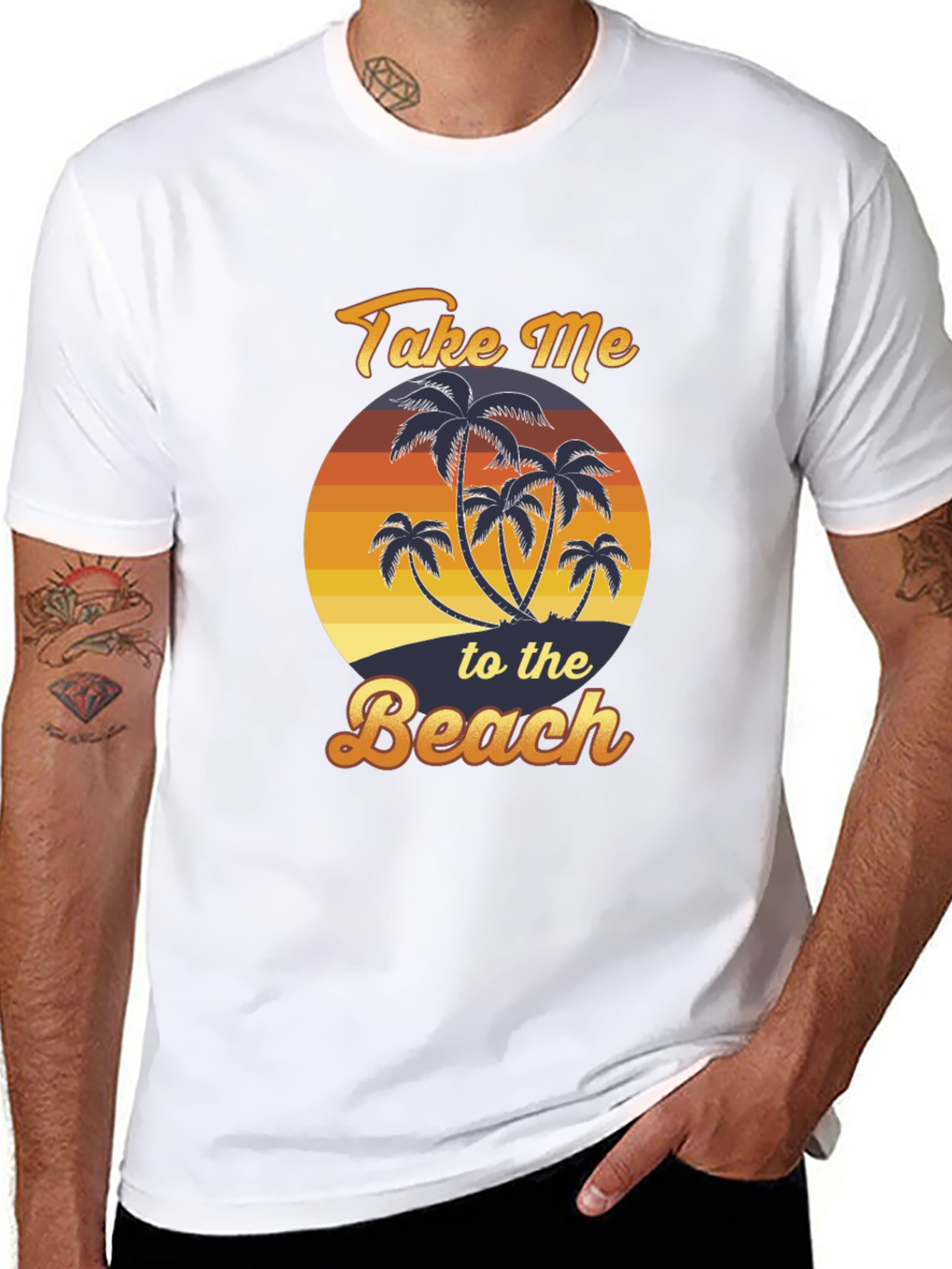Take Me To The Beach T-Shirt Palm Tree Graphic