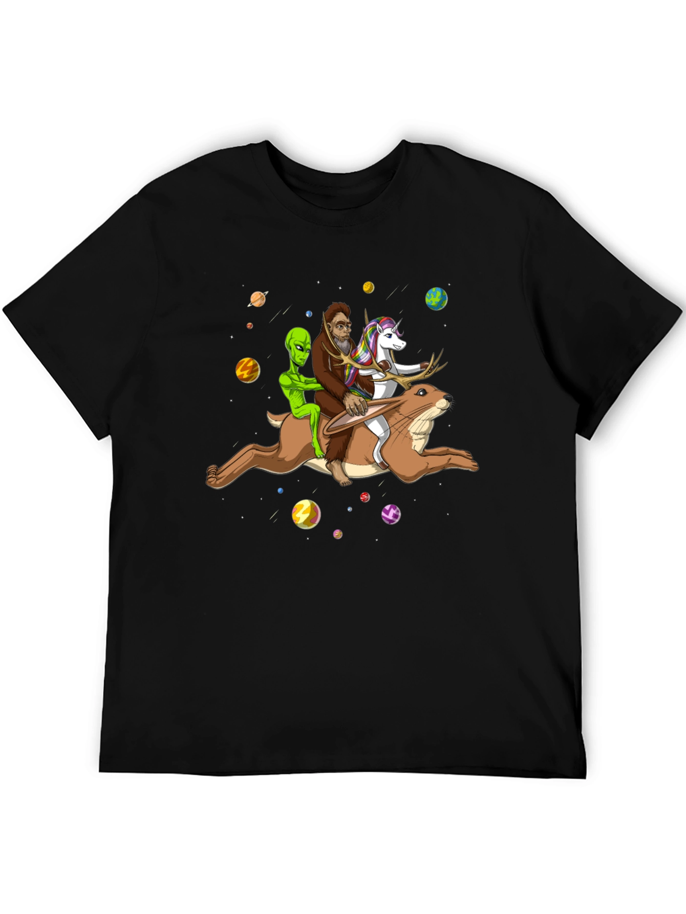 Cosmic Bigfoot Alien Unicorn T-Shirt