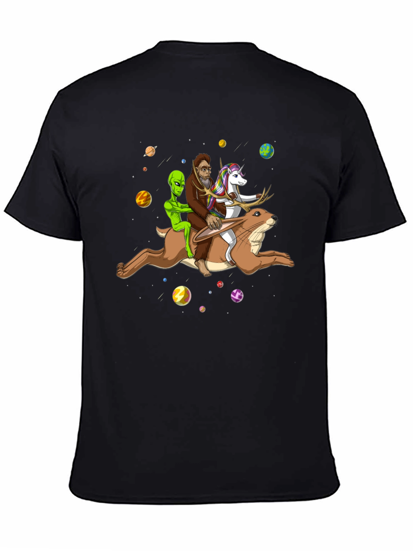 Cosmic Bigfoot Alien Unicorn T-Shirt