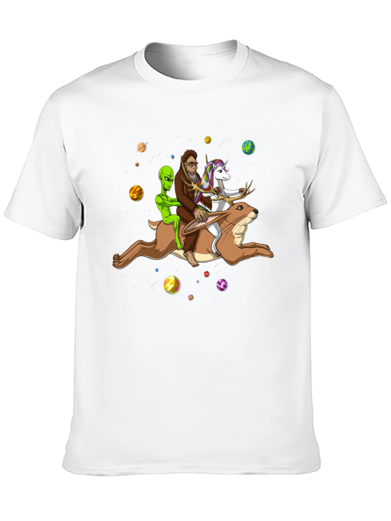 Cosmic Bigfoot Alien Unicorn T-Shirt