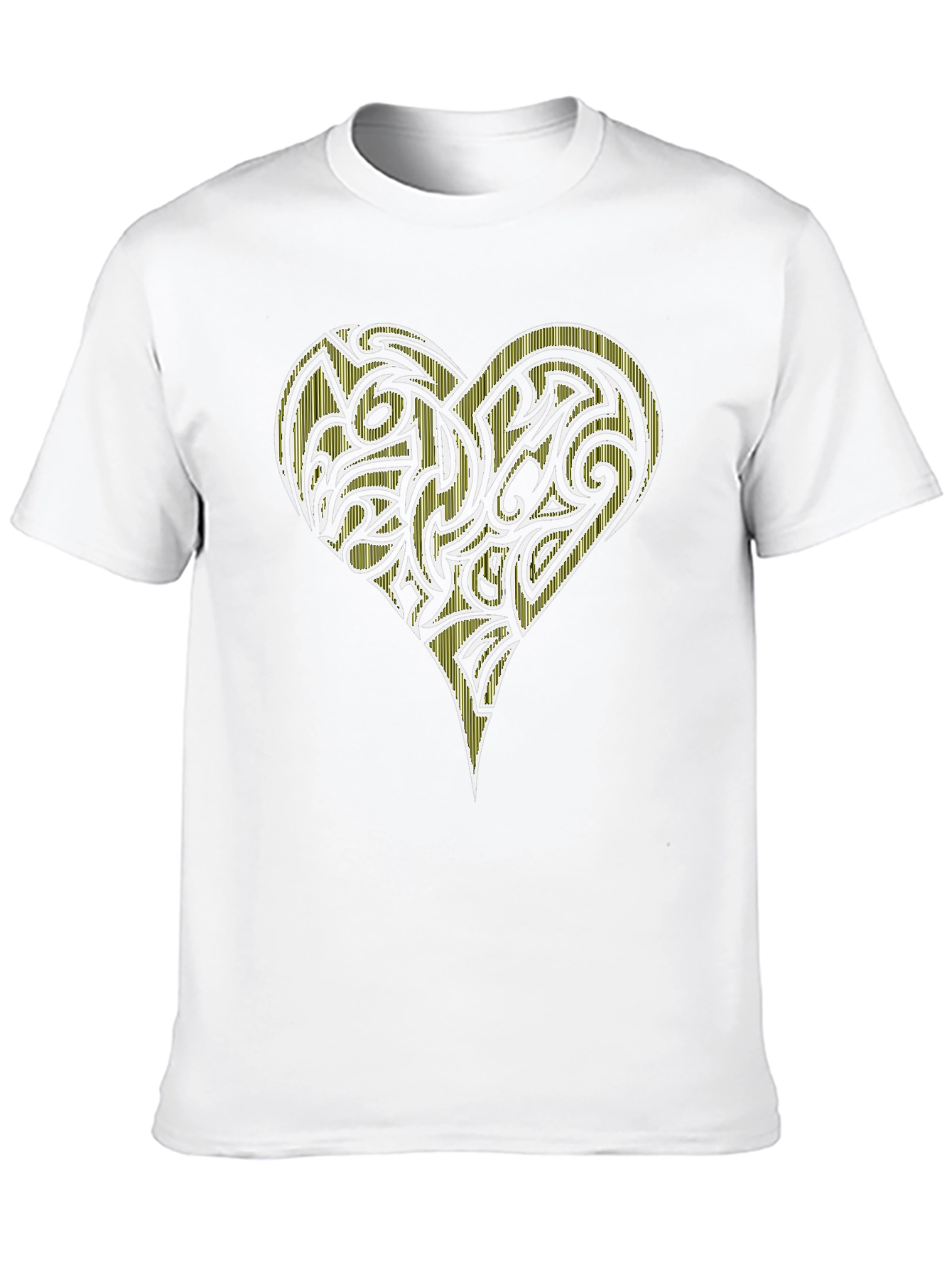 Heart Tribal Design Black T-Shirt