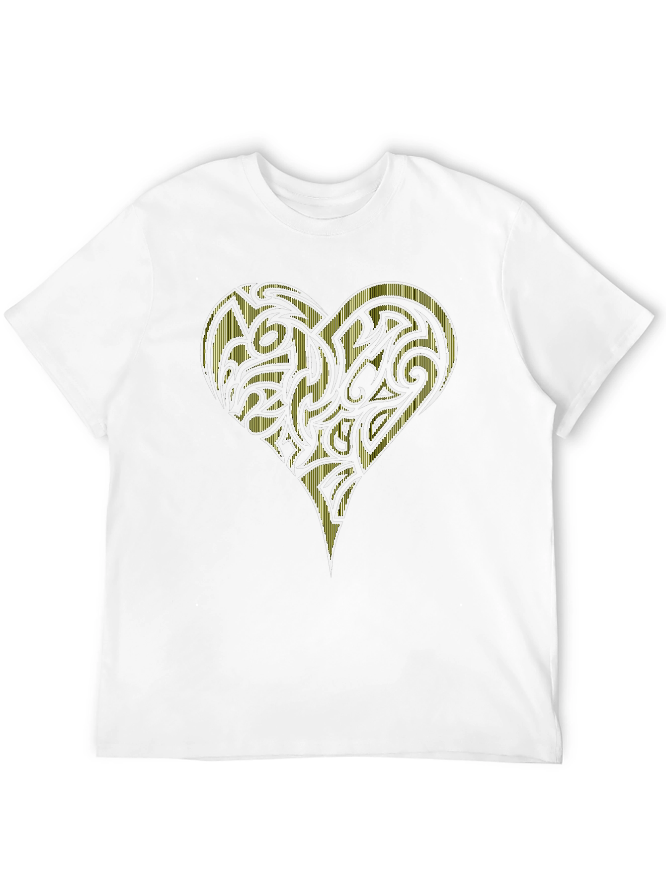 Heart Tribal Design Black T-Shirt