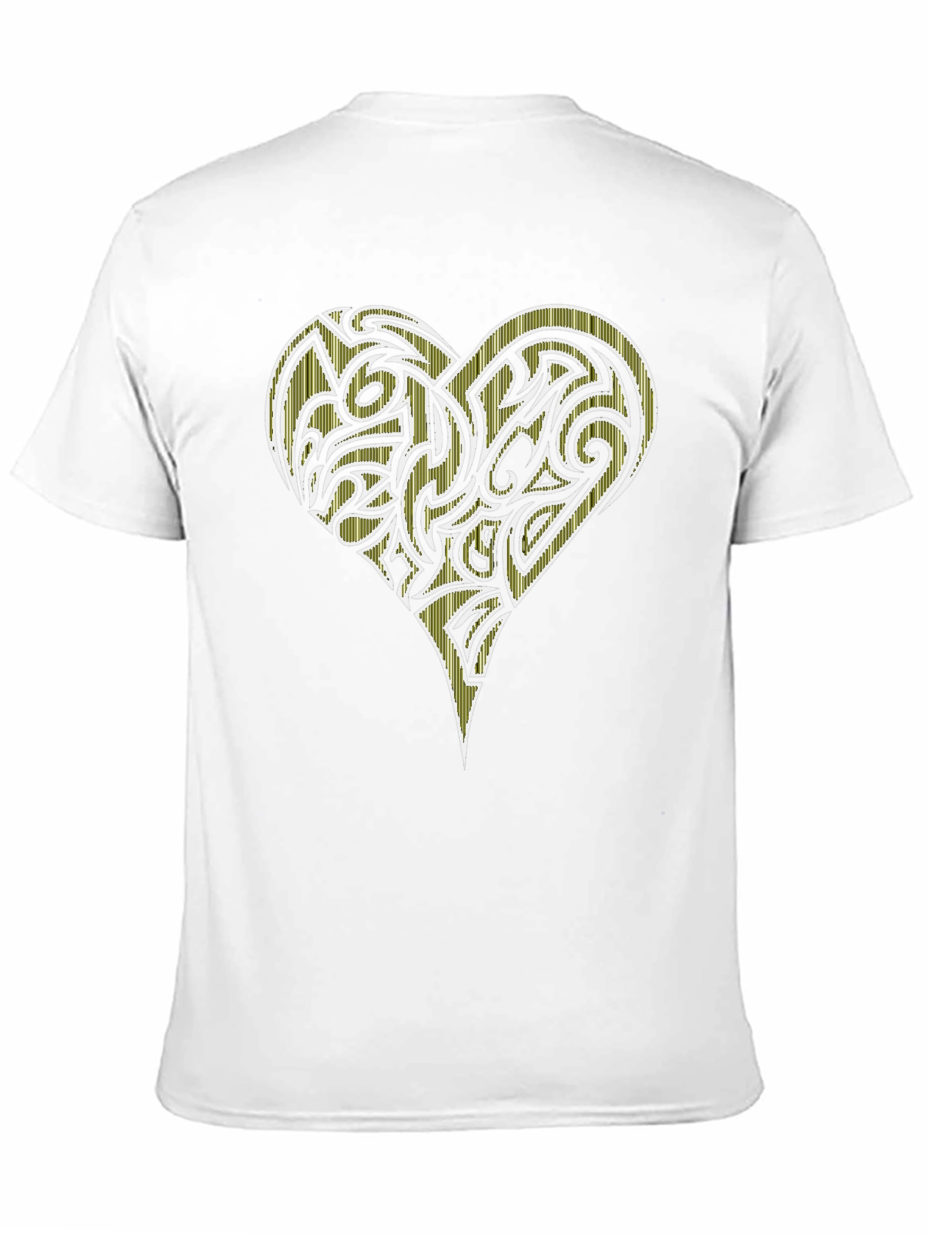 Heart Tribal Design Black T-Shirt