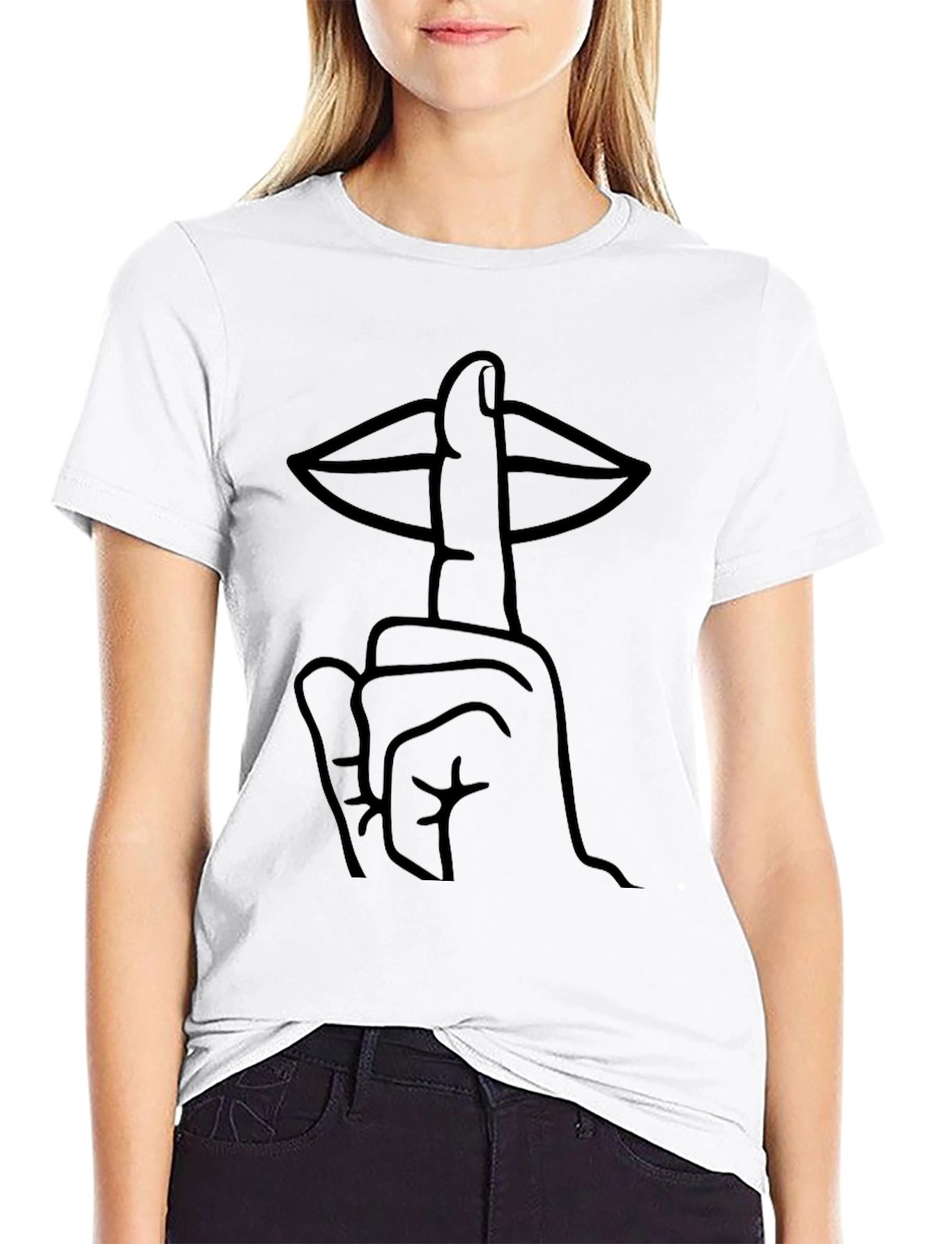 Black Shhh Graphic Tee