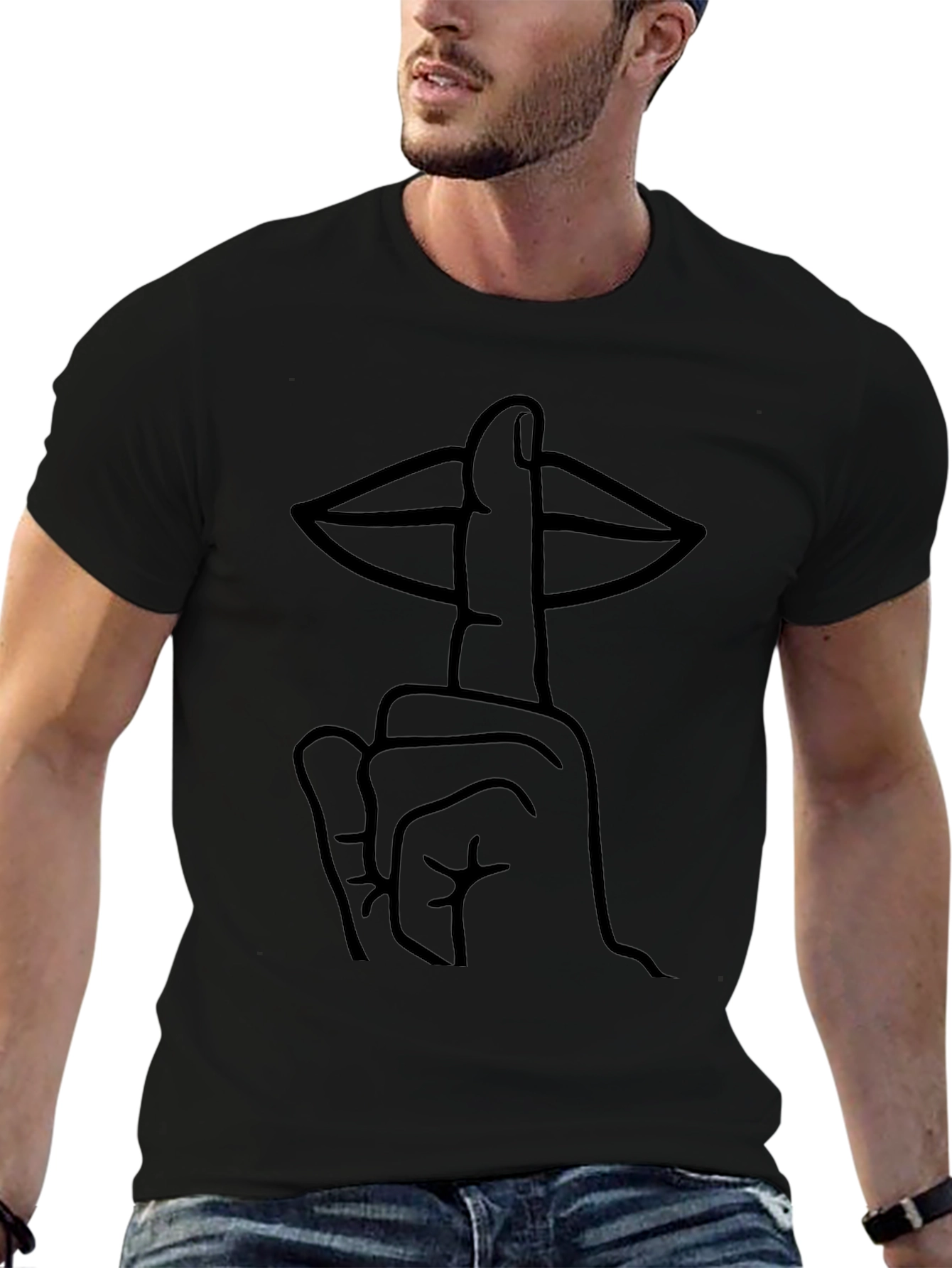 Black Shhh Graphic Tee