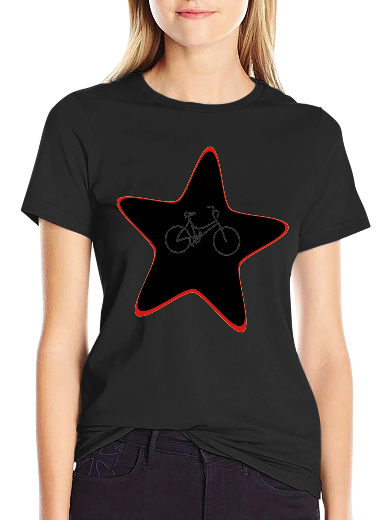 Star Bicycle Graphic Tee - Black