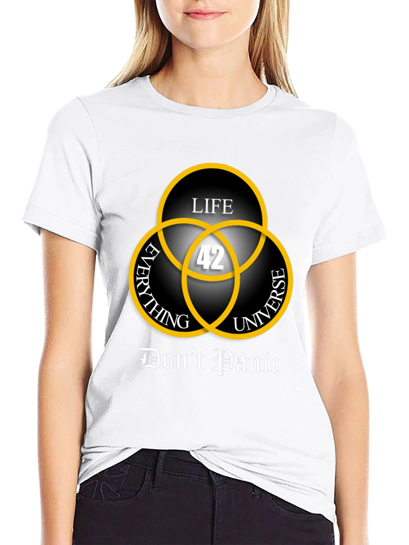 Dont Panic T-Shirt: Life Universe Everything & 42