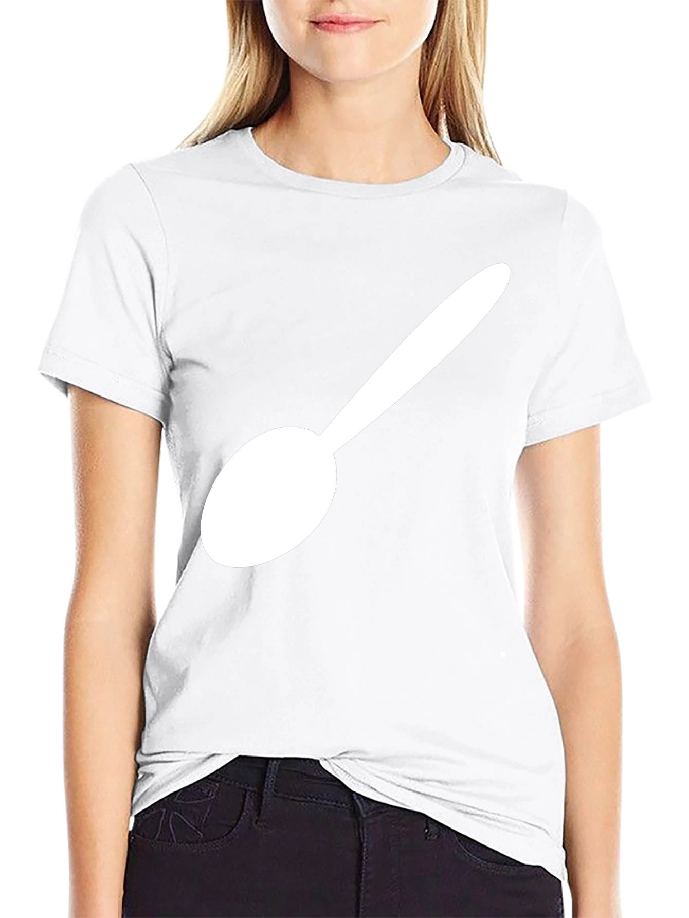 Spoon Graphic T-Shirt - Black Cotton Blend Tee