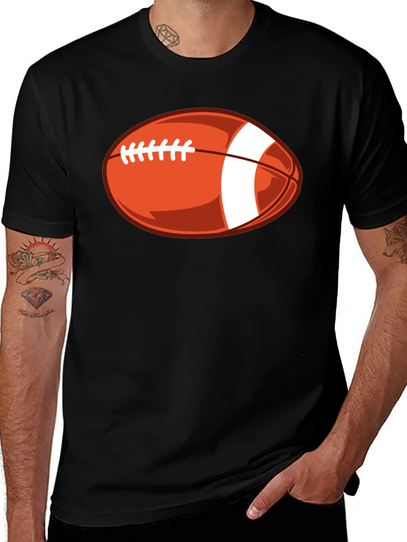 Football Graphic Tee - Stylish Black T-Shirt