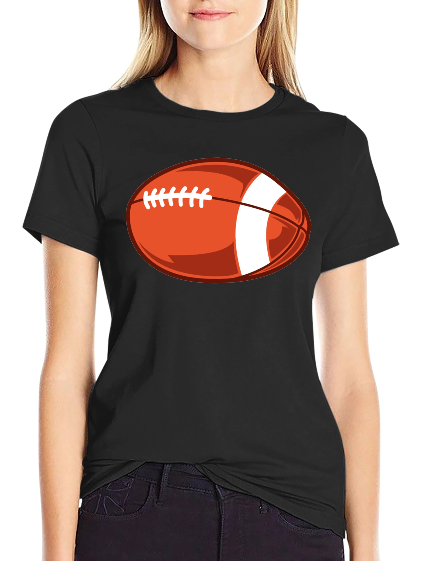Football Graphic Tee - Stylish Black T-Shirt