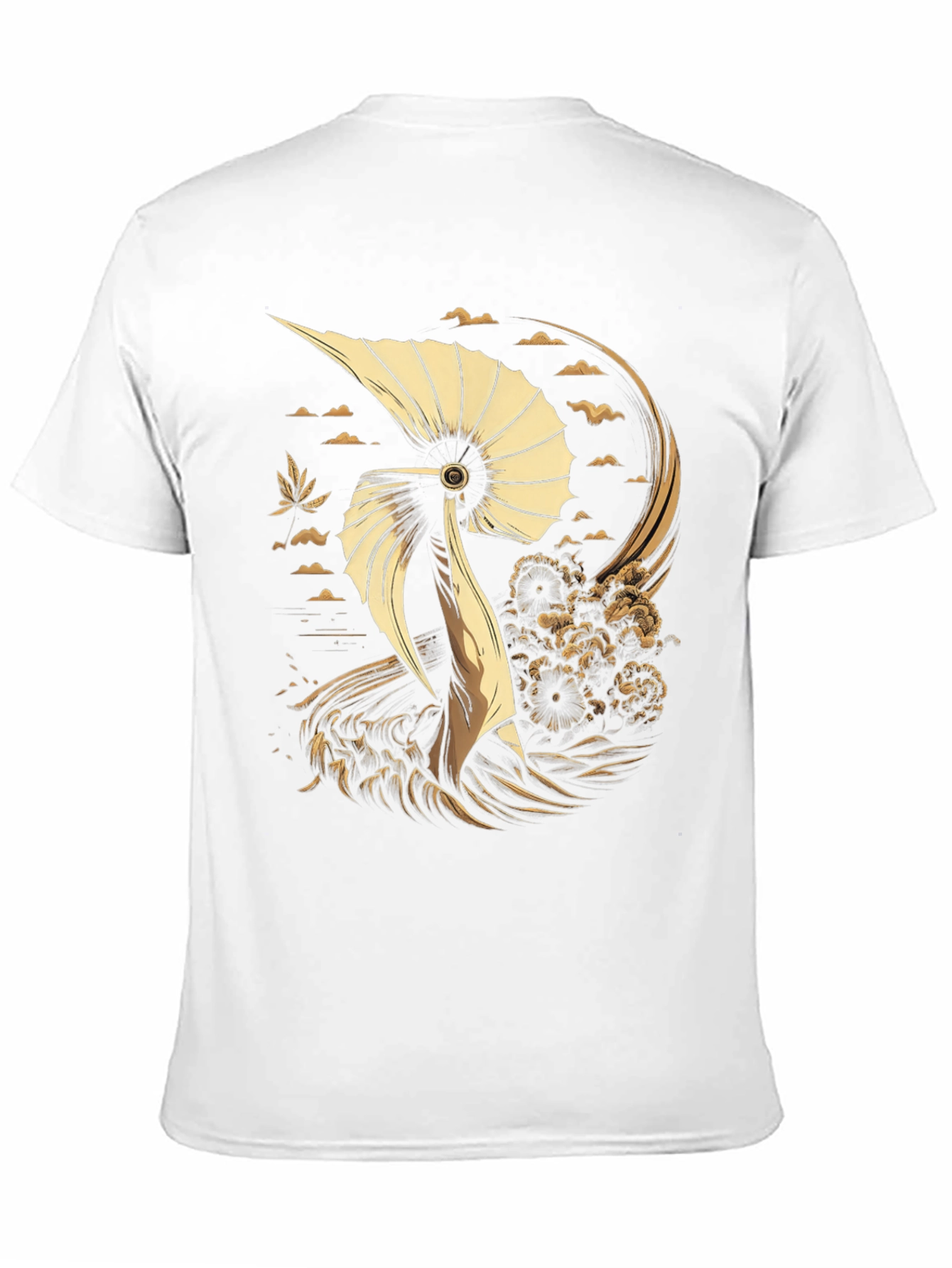 Crane Art Graphic Tee - Black