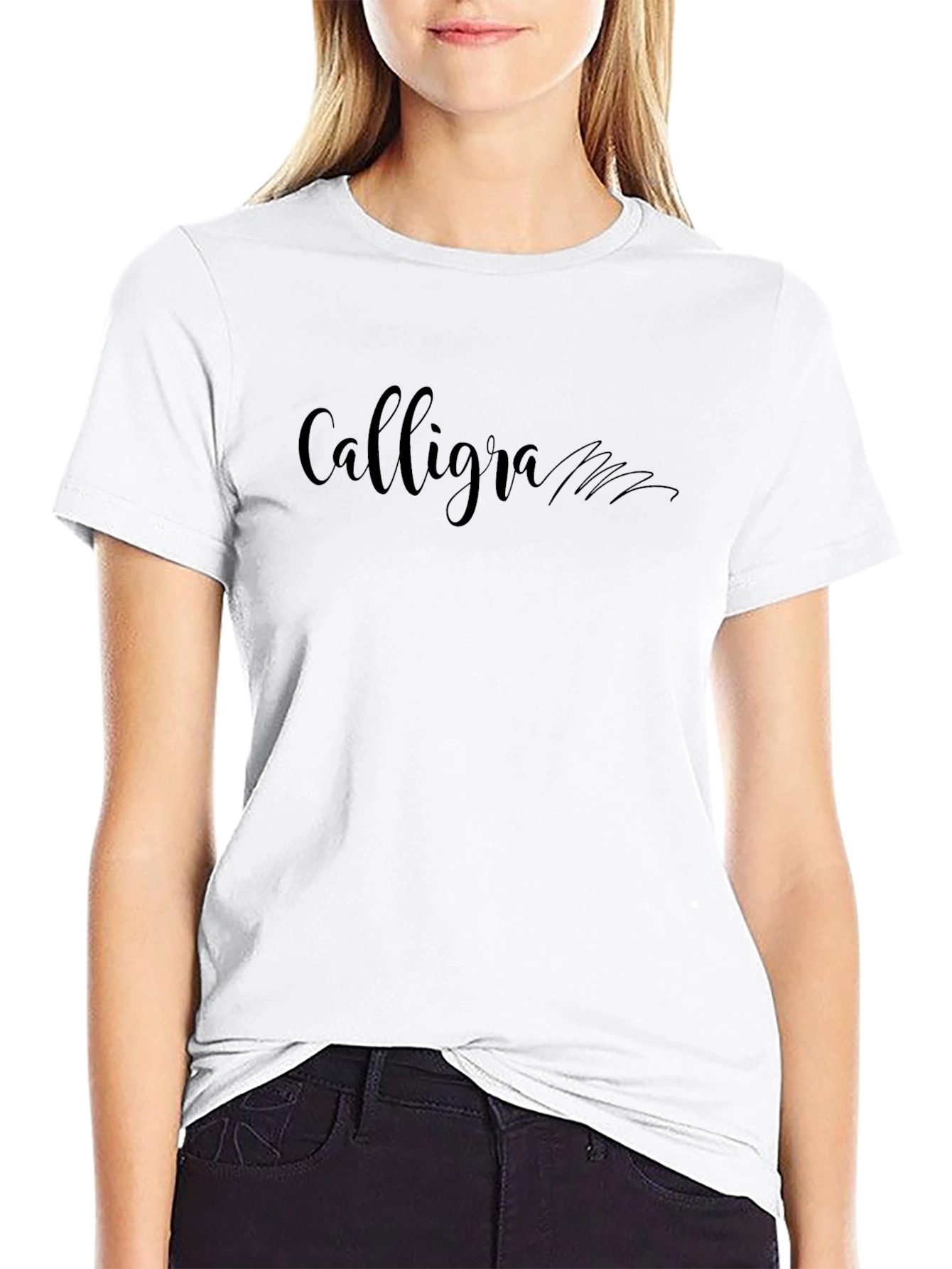 Calligra Black T-Shirt - Stylish Graphic Tee