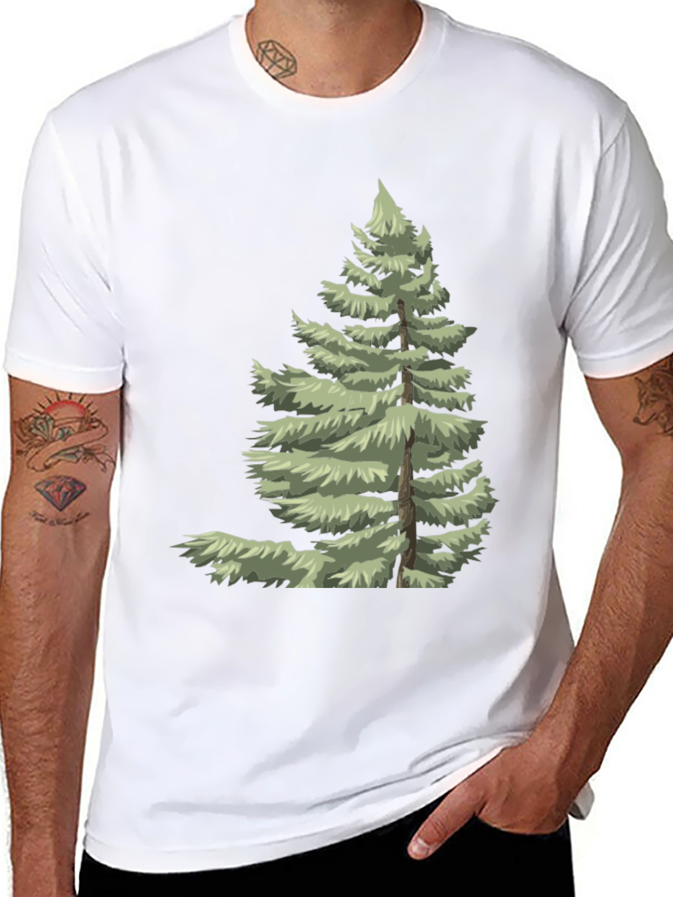 Evergreen Tree Graphic Tee - Nature Inspired Shirt
