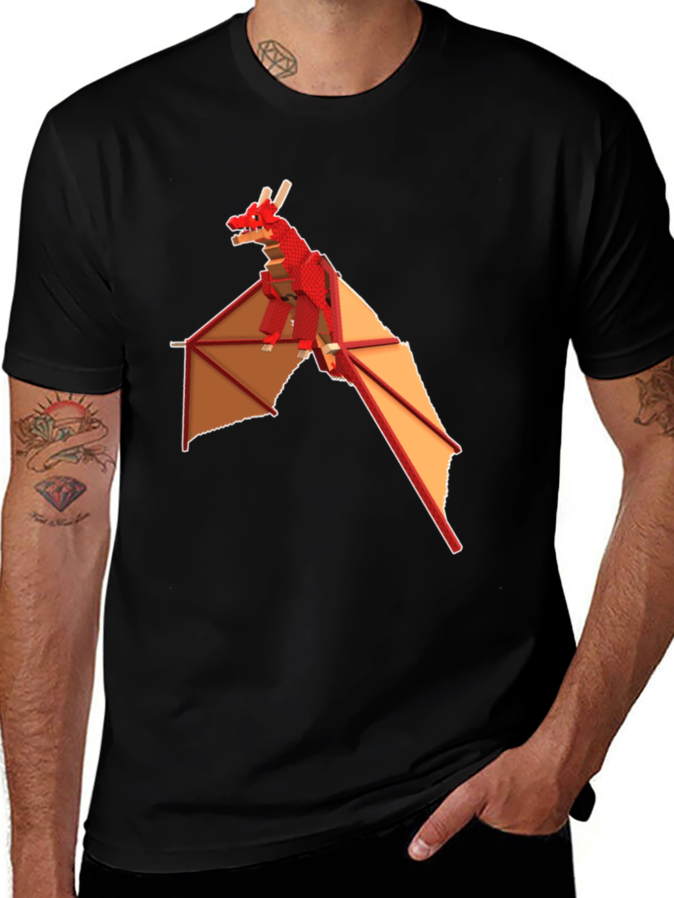 Red Dragon Graphic T-Shirt - Fantasy Style