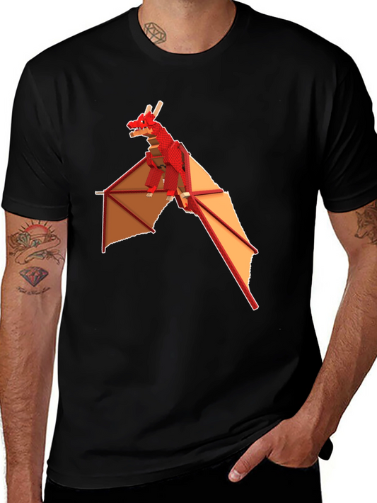 Red Dragon Graphic T-Shirt - Fantasy Style