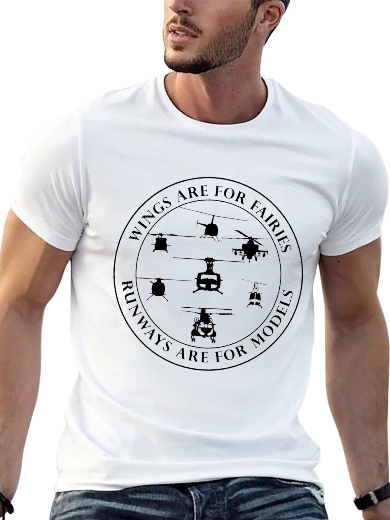 Wings Are For Fairies Helicopter T-Shirt