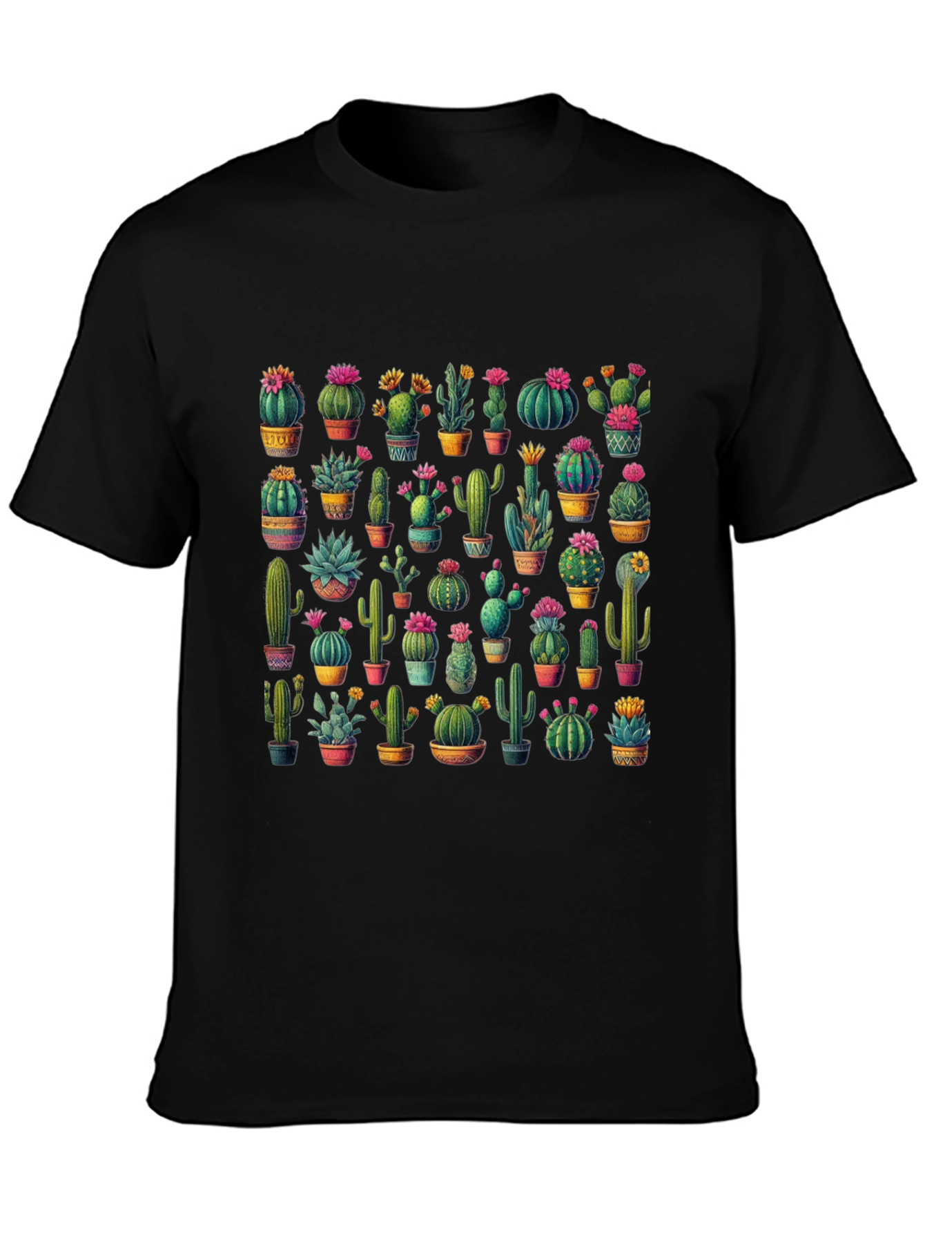 Cactus Print T-Shirt - Desert Botanical Tee
