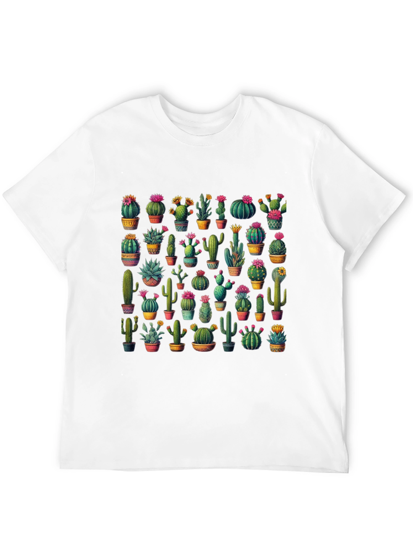 Cactus Print T-Shirt - Desert Botanical Tee