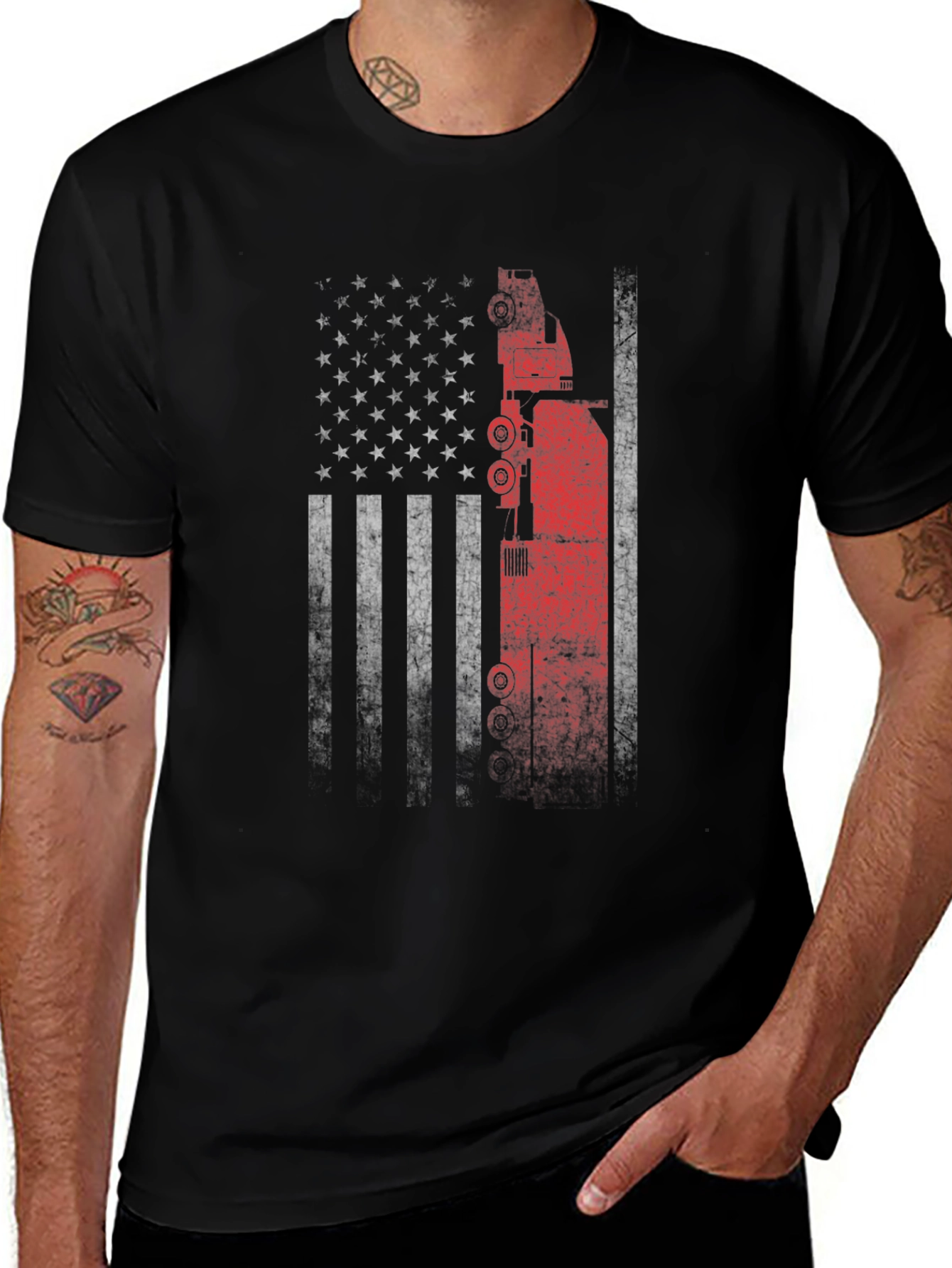 American Flag Crane Operator T-Shirt